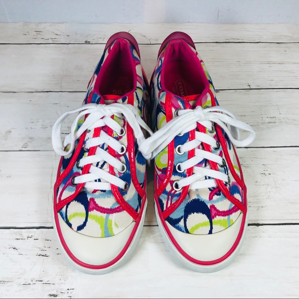 COACH Barrett Leatherware Signature Sneakers Sz 6